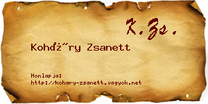 Koháry Zsanett névjegykártya
